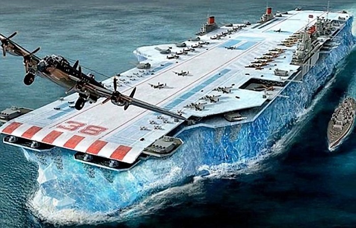 Пожалуй, самый известный концепт-арт ледяного авианосца. /Фото: topwar.ru