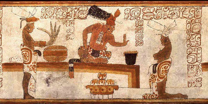 Жрец древних майя отказывает простолюдину в питье шоколада . /Фото: cigartime.ru