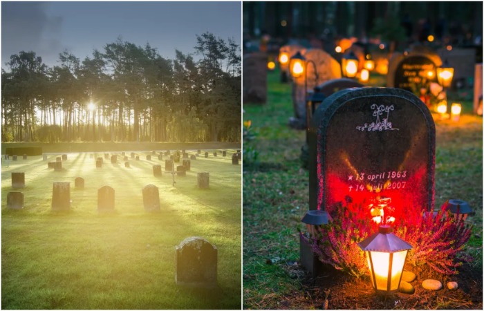 Минимализм памяти в единении с природой, прекрасный и днём, и ночью.