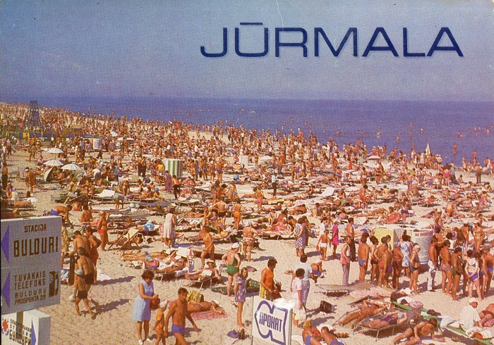 Открытка с изображением юрмальского пляжа, 1986 год. /Фото: foto-history.livejournal.com