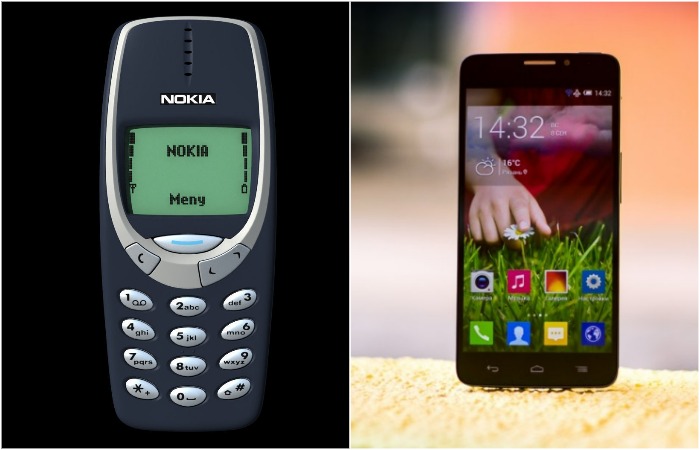 Легендарный бессмертный Нокиа 3310 и смартфон, который приходится менять раз в пару лет. /Фото: ebay.com, yamobi.ru