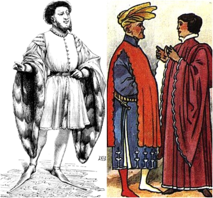 Средневековому аристократу частенько везло на неудобную одежду. /Фото:studme.org, livejournal.com