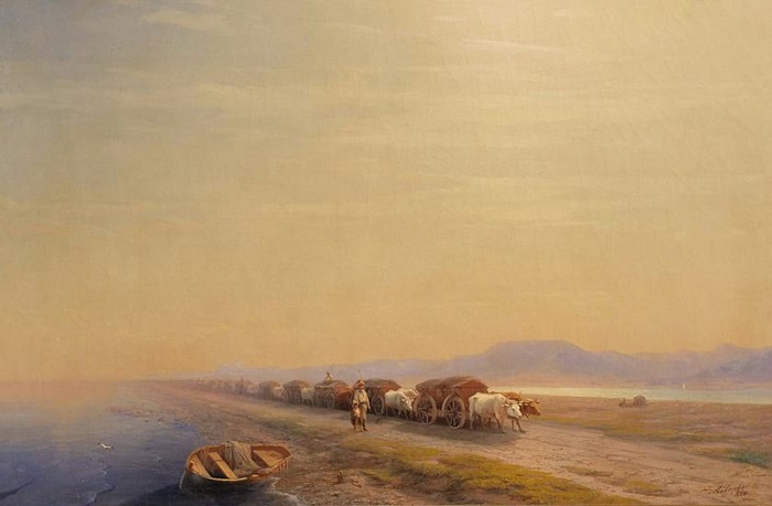Полотно Ивана Айвазовского «Волы на перешейке», 1860 год. /Фото: greentour.dn.ua