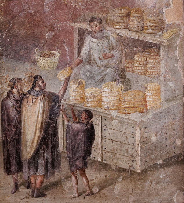 Дренеримская мозаика, изображающая раздачу хлеба - его впервые и выдавали по спецзначкам. /Фото: wikipedia.org