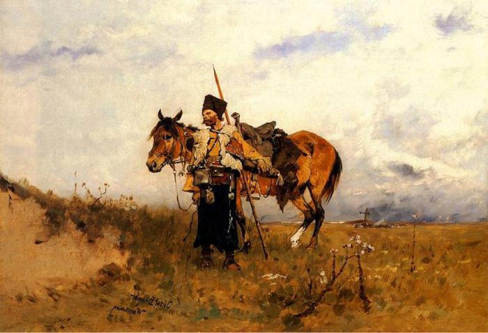 Если казак был в поле один, то вполне мог выпить с конём - для этого и тост существовал.