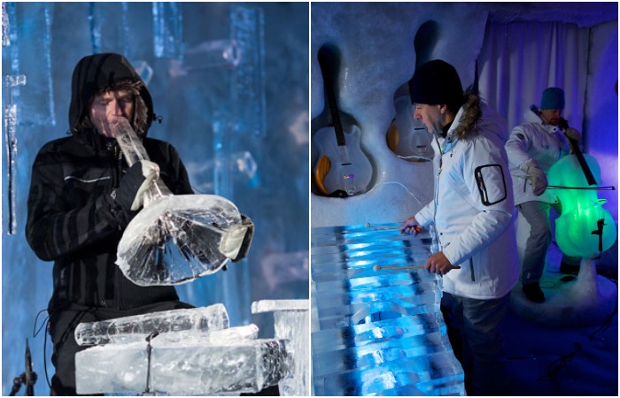 Ледяная музыка из ледяных инструментов. /Фото: contemporist.com, blog.businesstripfriend.com