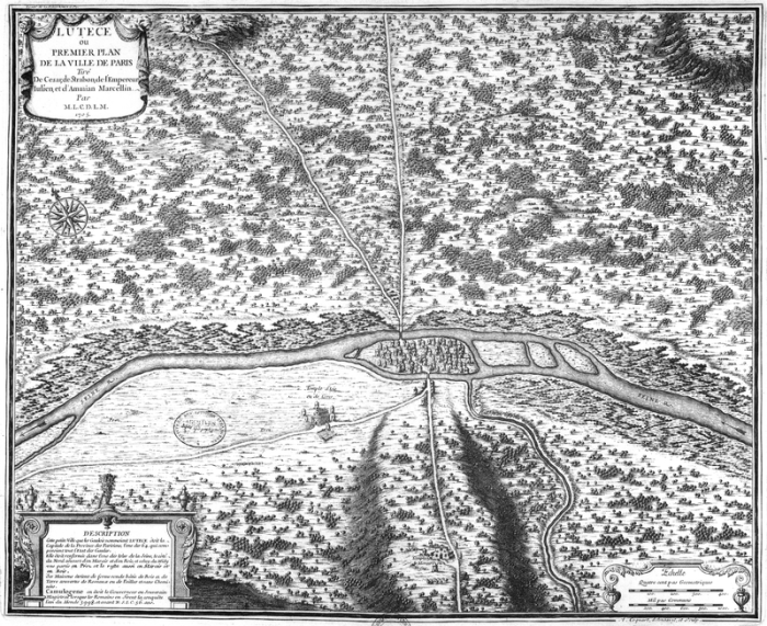 Карта Лютеции - предшественника Парижа. /Фото: wikipedia.org