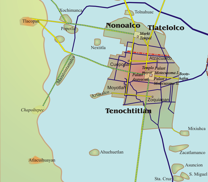 Расположение столицы ацтекского государства. /Фото: wikipedia.org