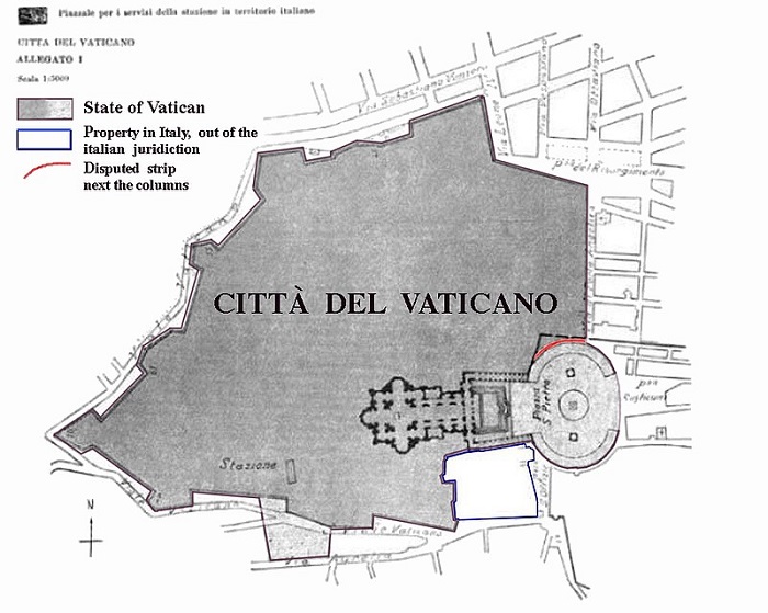 Территория независимого Ватикана с 1929 года. /Фото: wikipedia.org