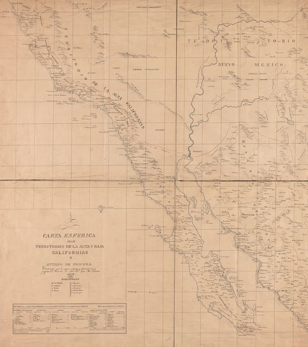 Карта местности от 1825 года, где Манкерна видел таинственный корабль. /Фото: mapoteca.mx