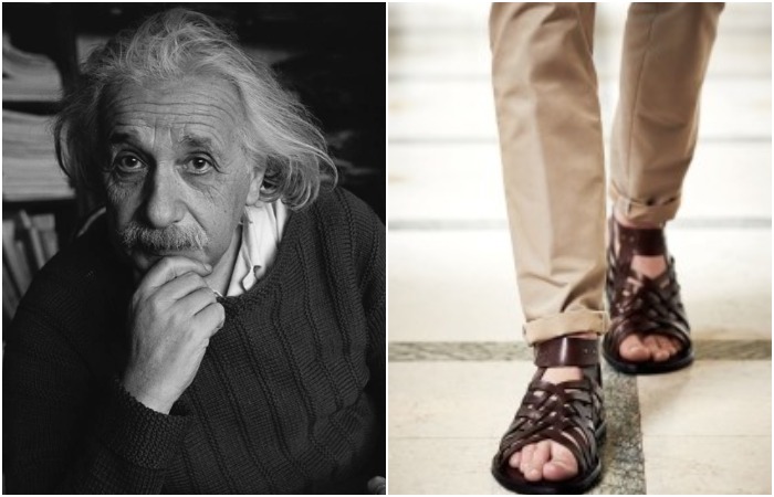 Эйнштейн не признавал носков. /Фото: naked-science.ru, bowandtie.ru