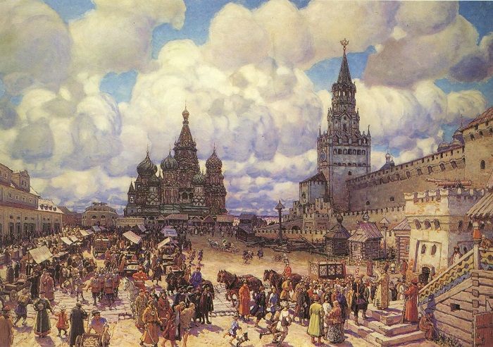 Первое название площади появилось благодаря её назначению. /Фото: moscowchronology.ru