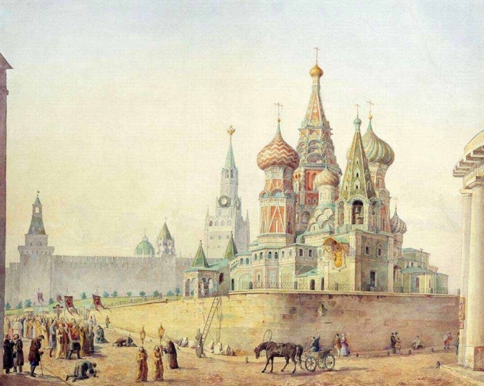 Изображение храма на картине Карла Рабуса, 1835 год. /Фото: wikipedia.org