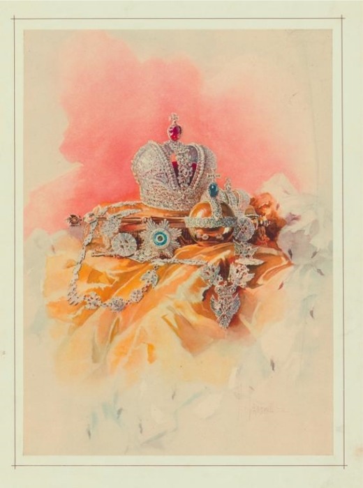 Коронные регалии, изображение 1896 года. /Фото: wikipedia.org