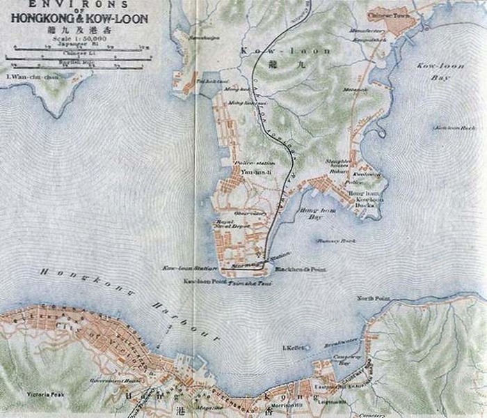 Карта Гонконга 1915 года, где Коулун назван Китайским городом. /Фото: legaltechnique.org