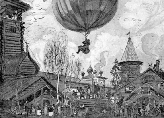 Первый полёт на воздушном шаре в России. /Фото: historicaldis.ru