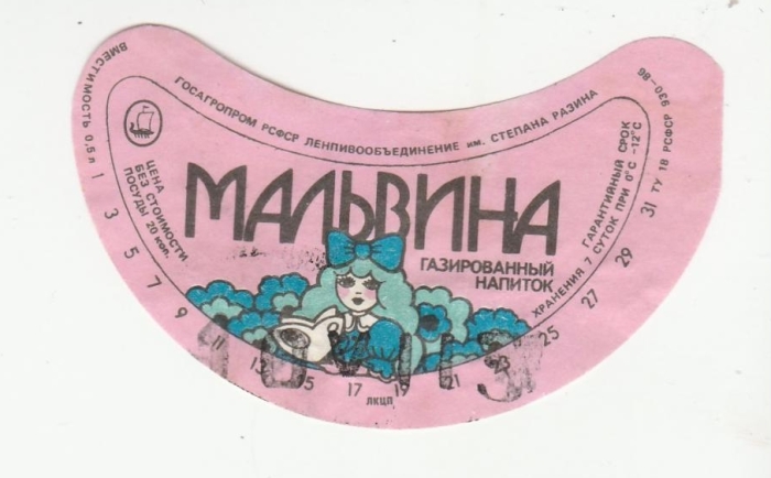 Основной составляющей газированного напитка «Мальвина» была малина / Фото: auction.ru