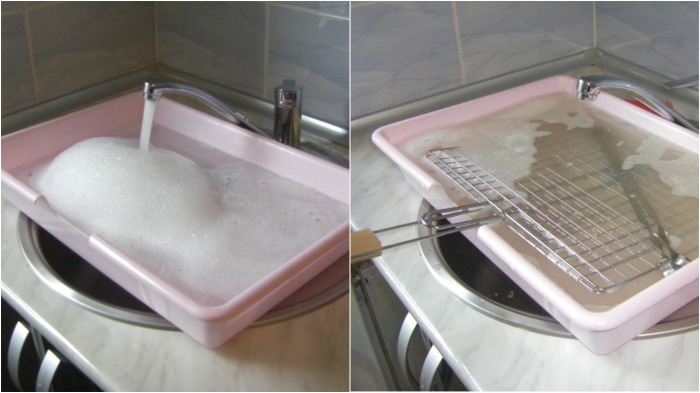 В емкость следует залить небольшое количество моющего средства для посуды и равномерно распределить по дну / Фото: en.fpv.by