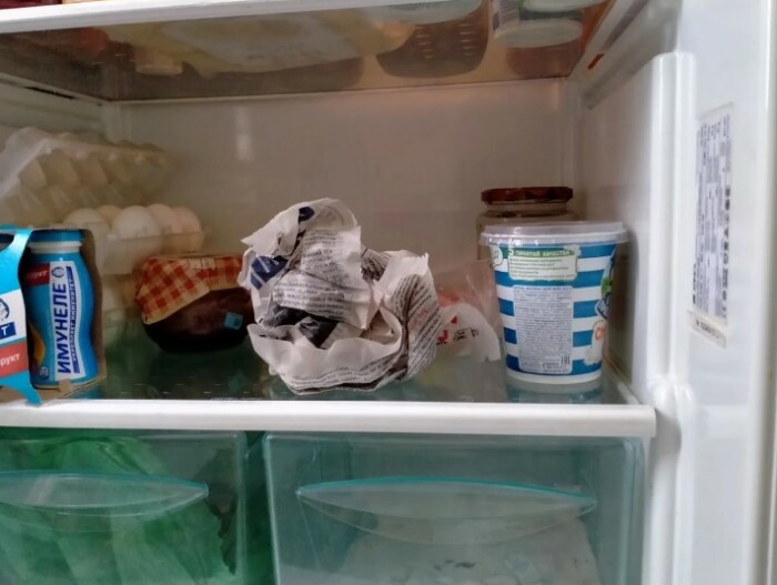Скорость устранения неприятного запаха в холодильнике зависит от количества скомканных газет / Фото: acmeno.com