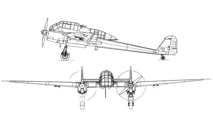 Схематичное изображение Focke-Wulf Fw 189