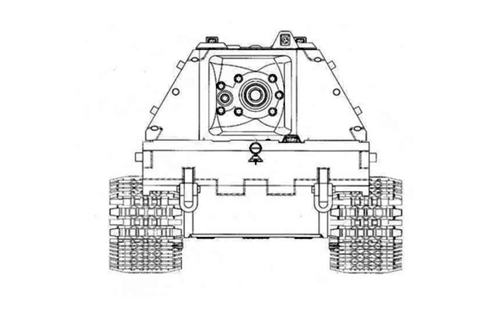 Примерный чертёж танка Е-100, вид спереди./ Фото: vn-parabellum.com