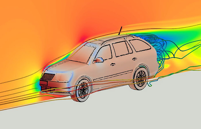 Аэродинамика кроссовера./ Фото: cfd.direct Аэродинамика кроссовера./ Фото: cfd.direct