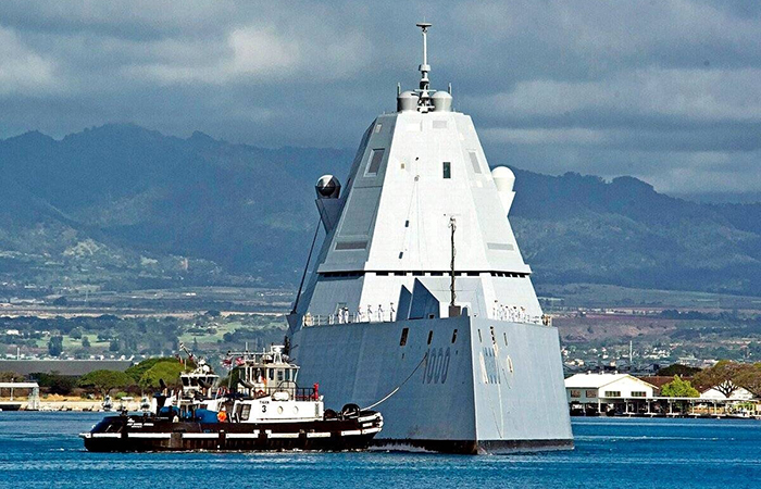 Эсминец Zumwalt, на который планировали установить рельсотрон./ Фото: topwar.ru