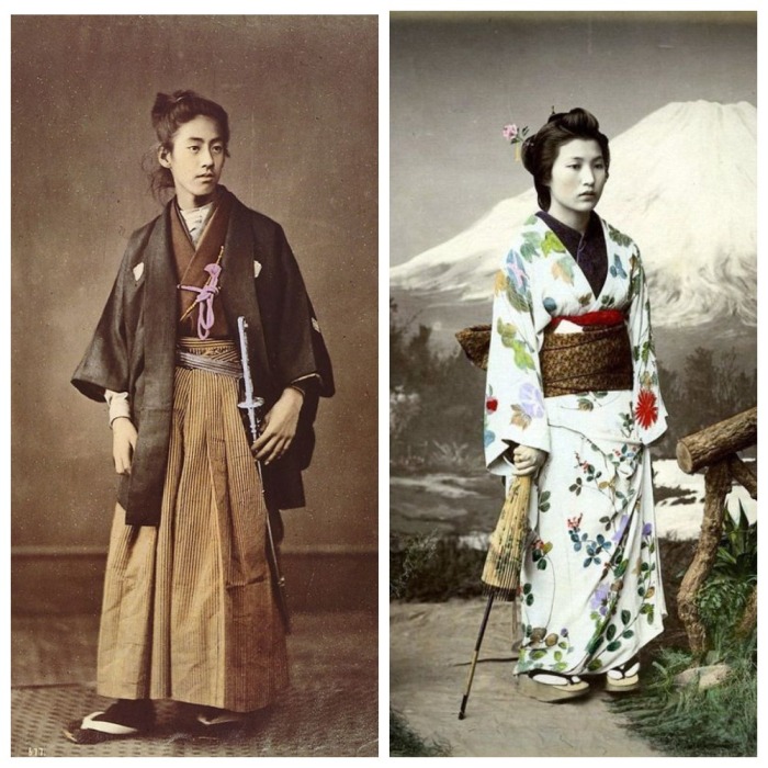 Мужское и женское кимоно