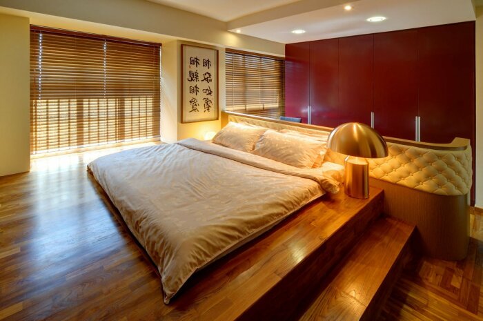 Спальня в японском стиле без комодов и вешалок /Фото:mykaleidoscope.ru