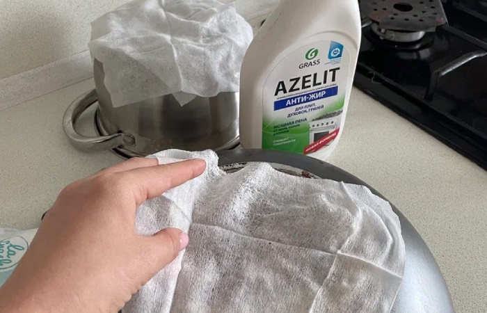 Салфетки помогут очистить сковородки. Салфетки помогут очистить сковородки.