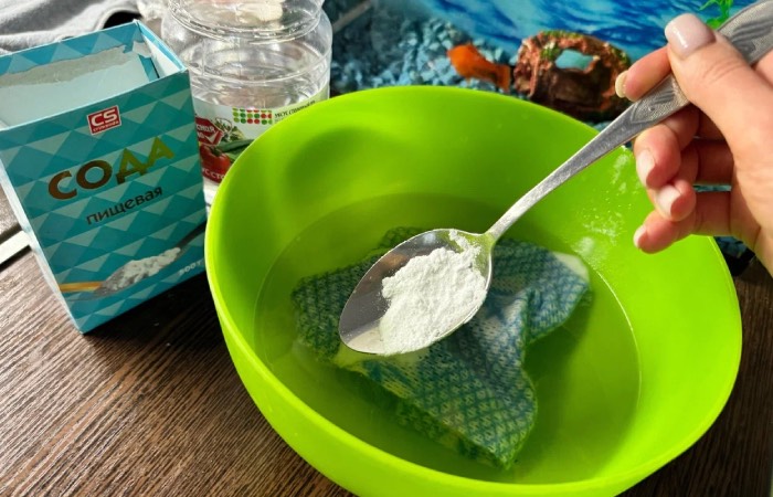 Уксус с содой спасут кухонные тряпки.