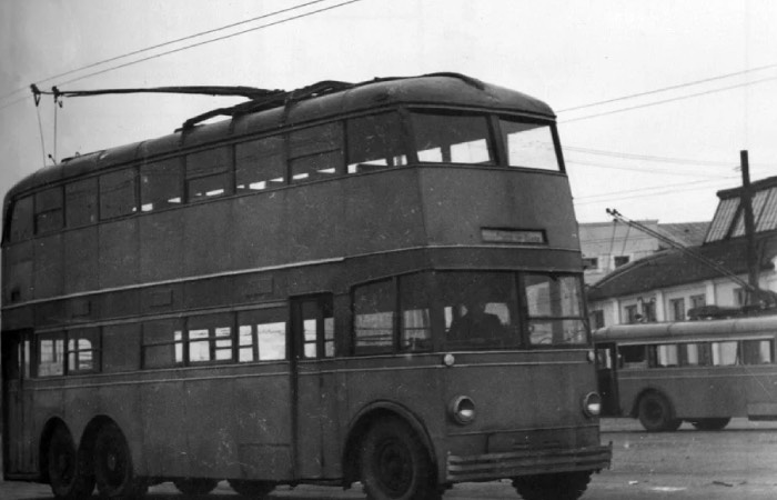 Советские двухъярусные троллейбусы.