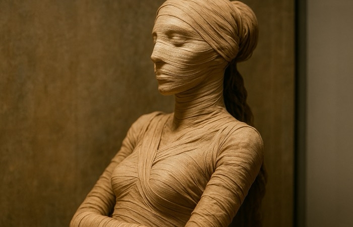 Тело оборачивали метрами льняных бинтов.