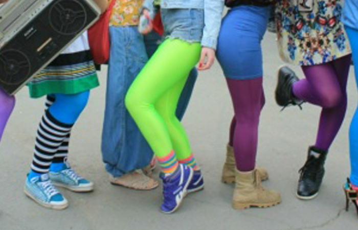 Яркие кислотные цвета считались самыми модными!