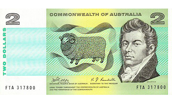 Купюра с портретом мятежника Джона Макартура. Купюра с портретом мятежника Джона Макартура.