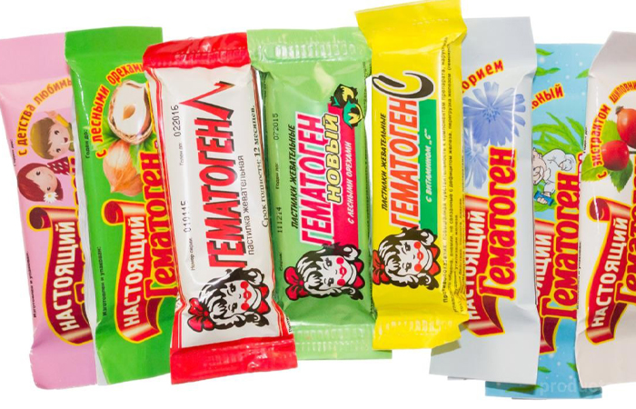 Сейчас в продаже гематоген с разными вкусами: лимона, меда, орехов, облепихи или лесных ягод.