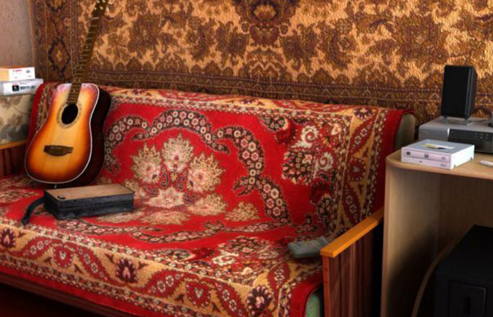 Восточные и цветочные узоры оживляли интерьер советских квартир.