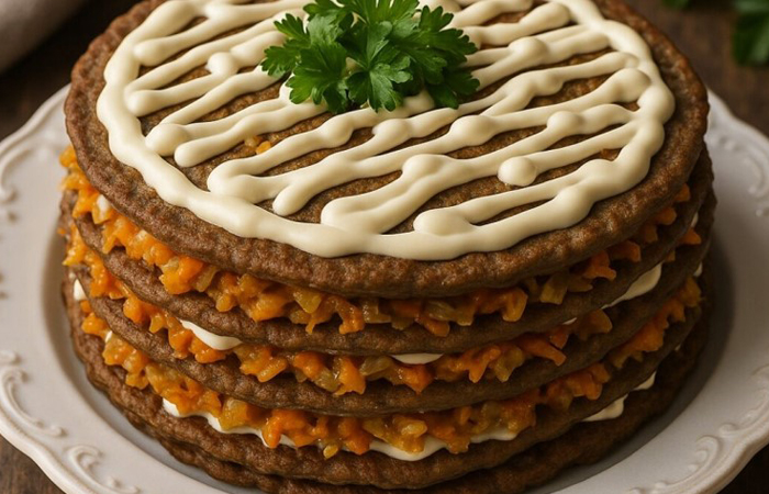 Печеночный торт - популярное советское блюдо, которое часто делали на праздники.