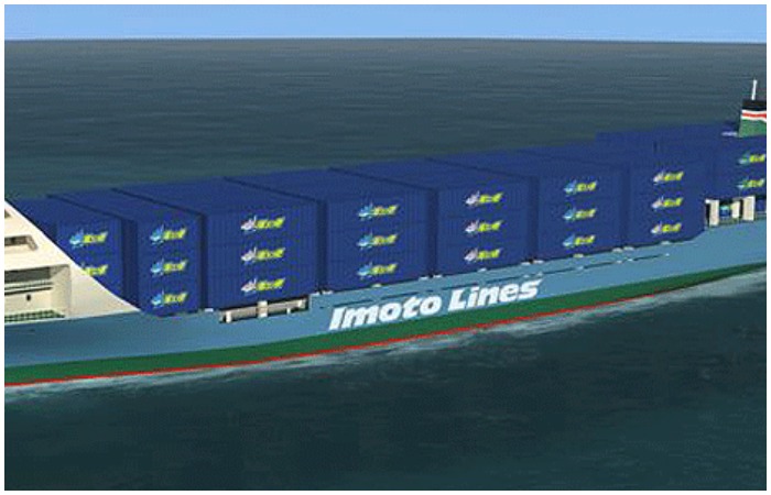 Несмотря на свои размеры, судно может перевозить около 500 двадцатитонных контейнеров! Несмотря на свои размеры, судно может перевозить около 500 двадцатитонных контейнеров!