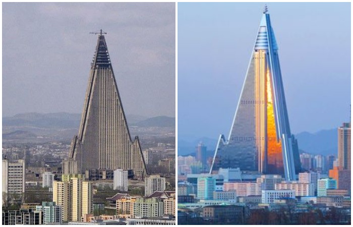 Стеклянная корейская пирамида.