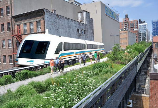 Минитрамвай для High Line Park в Нью-Йорке