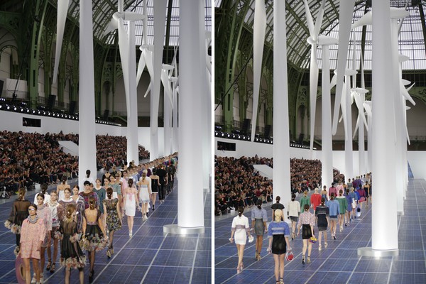 Карл Лагерфельд показал солнечные панели и ветряка на своем шоу в рамках Paris Fashion Week