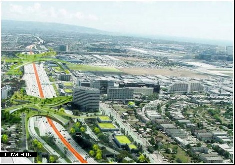 «Зеленые» мосты над автострадами в Лос-Анджелесе
