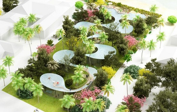 Drop Blob – дом в Майами с бассейном на крыше от NL Architects