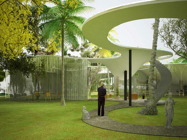Drop Blob – дом в Майами с бассейном на крыше от NL Architects