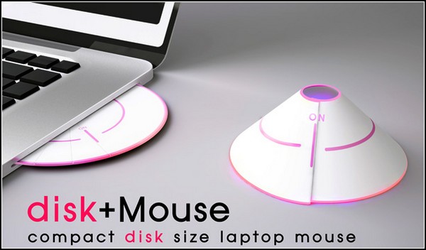 Компактная мышка-диск disk+Mouse