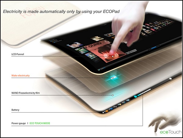 Ecopad – планшет, который заряжается от ваших прикосновений