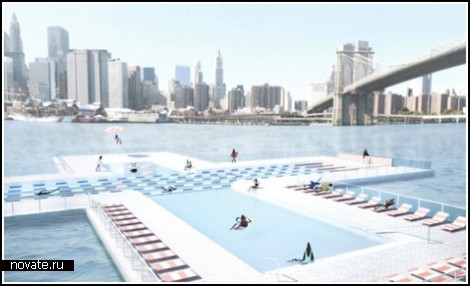 Плавающий бассейн в Нью-Йорке