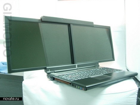 Ноутбук с двумя мониторами
