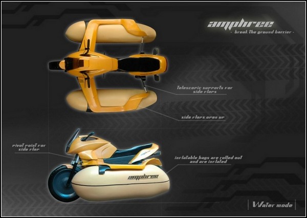 Мотоцикл-амфибия на воздушных подушках